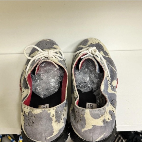 Cole Haan Zerogrand Bill Murray Custom Golf Shoes Cow Print Wingtip Blue White